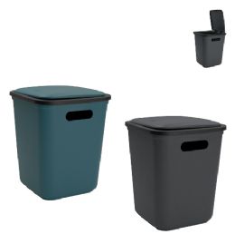 24 Bulk Bh Kitchen Trash Bin W Lid 12l 2 Colors