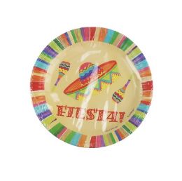 12 Bulk Fiesta Party Plates 8ct 7 inches