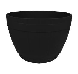 15 Bulk Bh Pl Black Flower Pot 11.8x7.8in
