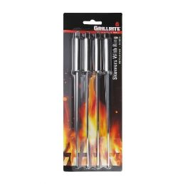 24 Bulk Stainless Steel 4pc Bbq Skewer