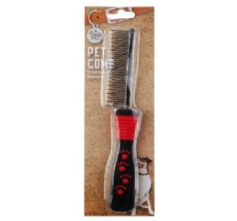 48 Bulk Bp Metal Pet Comb 9in W-Plastic Handle