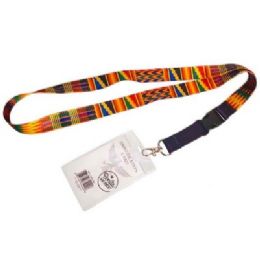480 Bulk Bh Lanyard+badgehlder Kente 22in