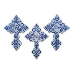 24 Bulk Cross Plaque Spanish Phrase Assorted 5.9 Inches