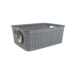 24 Bulk Bh Gray Plastic Basket 10x7.5x4in