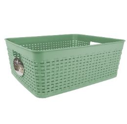 12 Bulk Bh Mint Plastic Basket 14x11.4x5.3 inches