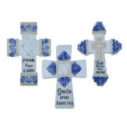 24 Bulk Cross Plaque English Phrase Assorted 5.9 Inches