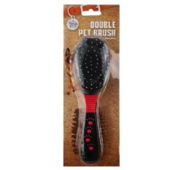 48 Bulk Bp Double Side Pet Brush 8in Plastic