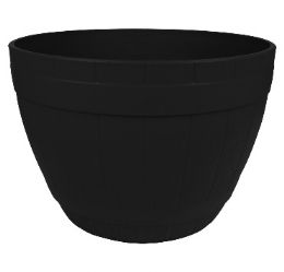 20 Bulk Bh Pl Black Flower Pot 13.7x9.8in