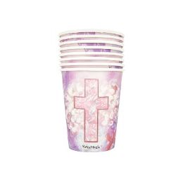12 Bulk Paper Cup With Cross 8ct 9 in