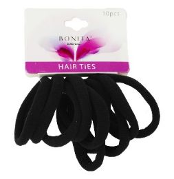 144 Bulk Bc Pony Tail Black Hair Ties 10ct
