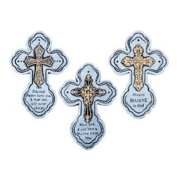 24 Bulk Cross Plaque English Phrase Assorted 5.9 Inches