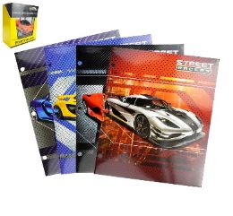 48 Bulk  Promarx Portfolio 2 Pocket 4 Asst Cars