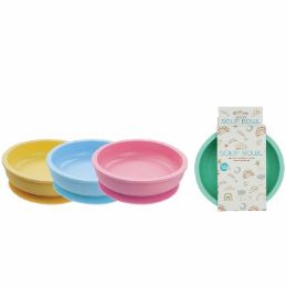 48 Bulk Bonita Home Silicone Baby Round Feeding Bowl Asst 4