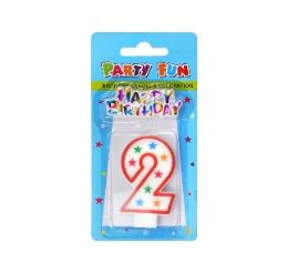 24 Bulk Number 2 Candle W Birthday Decor