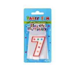 24 Bulk Number 7 Candle W Birthday Decor