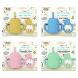 32 Bulk Bonita Home Silicone Cup Straw & Teether Set
