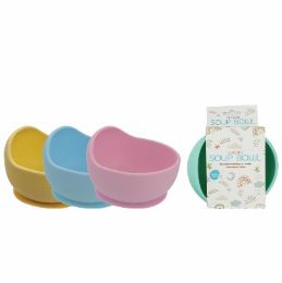 48 Bulk Bonita Home Silicone Baby Roundd Soup Bowl Asst 4