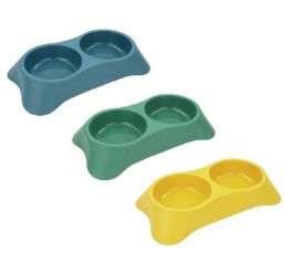 48 Bulk Bp Double Pet Bowl Md 10.5x5.25x2in Pl A