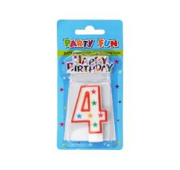 24 Bulk Number 4 Candle W Birthday Decor