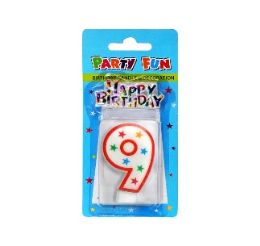 24 Bulk Number 9 Candle W Birthday Decor