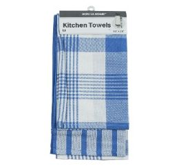 20 Bulk Kitchen Towel 2pc L Blue 20x28in