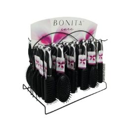 144 Bulk Bc Hair Brush In Metal Rack 6 Styles