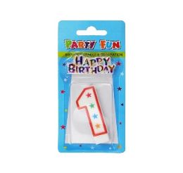 24 Bulk Number 1 Candle W Birthday Decor