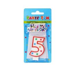 24 Bulk Number 5 Candle W Birthday Decor