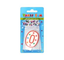 24 Bulk Number 0 Candle W Birthday Decor