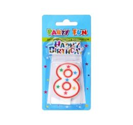 24 Bulk Number 8 Candle W Birthday Decor