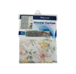 24 Bulk Bh Shower Curtain W-Hooks 70x72in Flower
