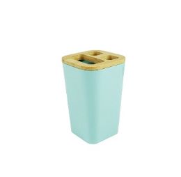 24 Bulk Bh Toothbrush Holder 3x3x4.75in Aqua pl