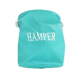 12 Bulk Bh Canvas Rd Teal Laundry Hamper 15x19in