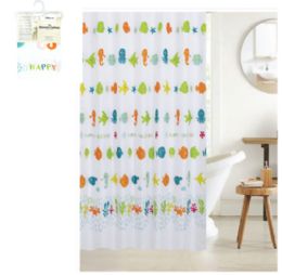 24 Bulk Shower Curtain Kids W Hooks 71 Inches