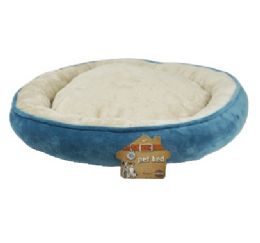 6 Bulk Bp Pet Bed Md Fleece Blue 24in