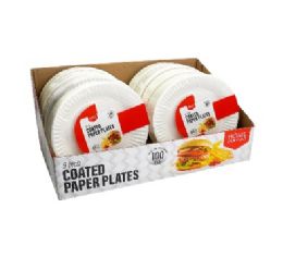 10 Bulk He Coated Paper Plates 9in.100ct 190gsm