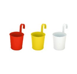 36 Bulk Bh Iron Tin Pot W Hook Asst Colors 4x4x6
