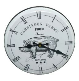 12 Bulk Iron Wall Clock Pig Design 11.25 Inches