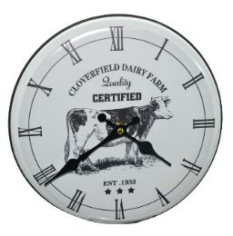 12 Bulk Iron Wall Clock Cow Design 11.25 Inches. 