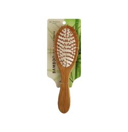 24 Bulk Bc Bamboo Needle Hair Brush 8.8x2in