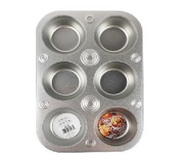 48 Bulk Bh Metal Muff Pan 6 Slots10.4x7in