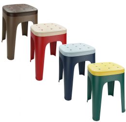 12 Bulk Bh Stool Asst Colors 11.4x11.4x18.1in
