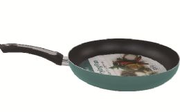 12 Bulk Bh Alum Nonstick Fry Pan Teal 11.75in