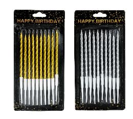 360 Bulk Birthday Candle Golden & Silver 10pc
