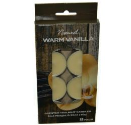 48 Bulk Natural Tealights Vanilla 8ct