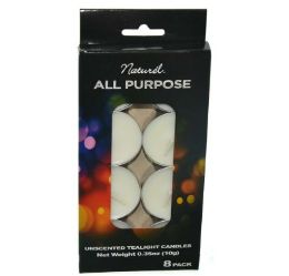48 Bulk Natural Tealights Unscented 8ct