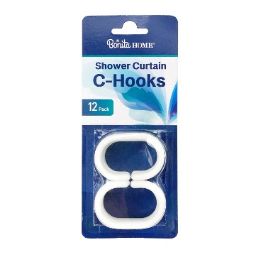 72 Bulk Bh Shower Curtain Rings 12ct White
