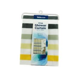 24 Bulk Bh S-Curtain W-Hooks 71in Striped Peva