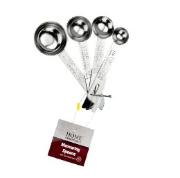 144 Bulk Bh Ss 4pcs Measuring Spoons Asst Sizes