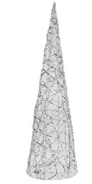 6 Bulk Bh Christmas Silver Wire Tree W Light 23